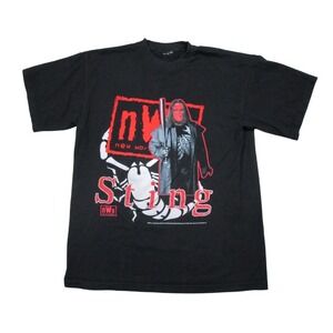 Vintage Sting (L) T-Shirt WWE WWF WCW Wrestling 1990s The Crow NWO Red Face